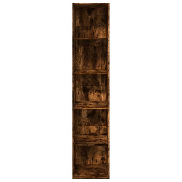 vidaXL Bookcase Smoked oak Engineered wood 15.7 x 11.8 x 74.4 in