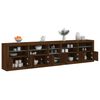 vidaXL Sideboard Brown oak Engineered wood, glass Large Sideboard