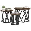 vidaXL Nesting Side Table 3 pcs Smoked Oak Engineered wood and steel