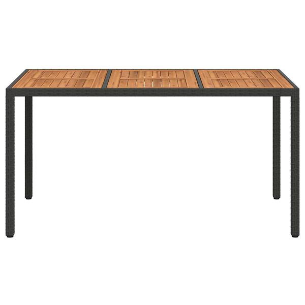 vidaXL Garden Dining Table Black 59.06 x 35.43 x 29.53 in Poly Rattan
