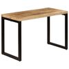 vidaXL Dining Table Natural wood and black Solid Mango Wood and Steel