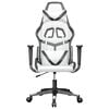 vidaXL Gaming Chair White and Black Faux Leather, Metal, Plywood Large