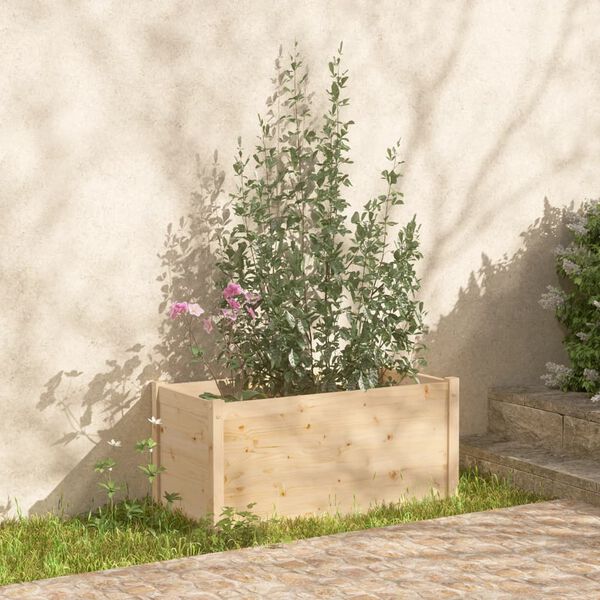 vidaXL Garden Planter Natural Pine Solid Pinewood Medium Durable