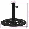 vidaXL Umbrella Base Black Cast iron Medium Decorative Inlays