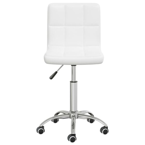 vidaXL Dining Chair White Faux leather, chrome steel Adjustable, Medium