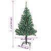 vidaXL Artificial Christmas Tree 150 LEDs&Ball Set&Flocked Snow 47.2"