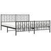 vidaXL Bed Frame Black Powder-Coated Steel Super King Size Bed Frame