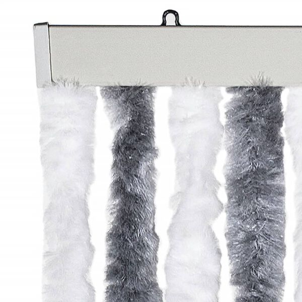 vidaXL Fly Curtain Grey and White 39.4x78.7" Chenille