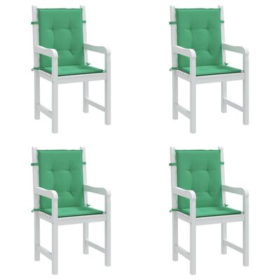 vidaXL Garden Lowback Chair Cushions 4 pcs Green 39.4"x19.7"x1.2" Oxford Fabric