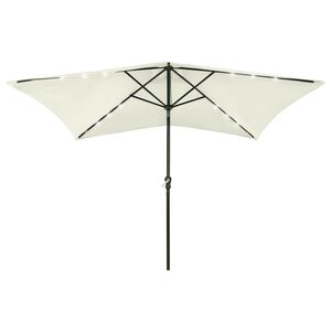 vidaXL Garden Parasol Sand Polyester, Powder-Coated Steel 6.6x9.8 ft