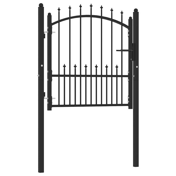 vidaXL Fence Gate with Spikes Steel 40.9x38.2" Black