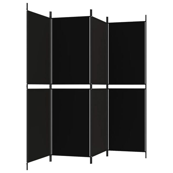 vidaXL 4-Panel Room Divider Black 78.7"x70.9" Fabric