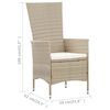 vidaXL Outdoor Dining Set Beige, Cream White