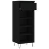 vidaXL Shoe Cabinet Black Engineered Wood Medium Shoe Cabinet