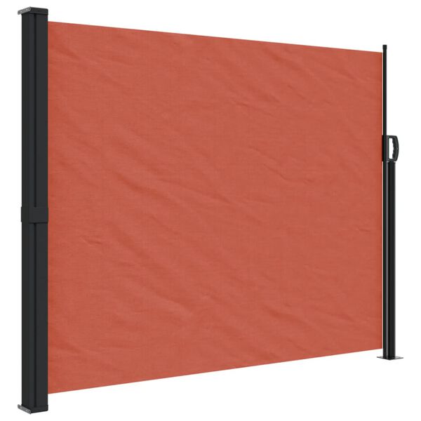 vidaXL Retractable Side Awning Terracotta 100% polyester with PU coating