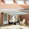vidaXL Retractable Awning Green and white 157.48" x 118.11" Polyester