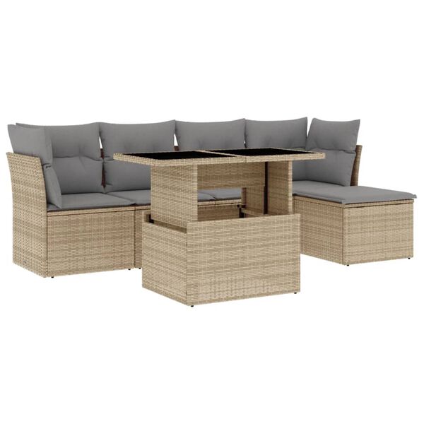 vidaXL Garden Sofa Set Beige