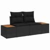 vidaXL Garden Sofa Set with Cushion 5 pcs Black Poly rattan