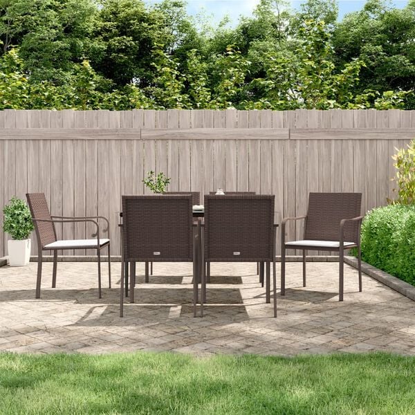 vidaXL Garden Dining Set Brown