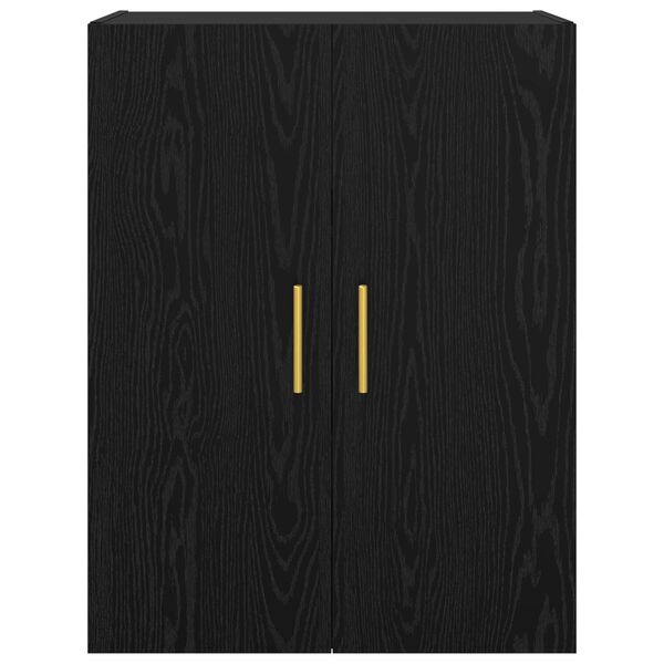 vidaXL Wall-Mounted Cabinet 2 pcs Black Oak 27.36 x 13.39 x 35.43 in