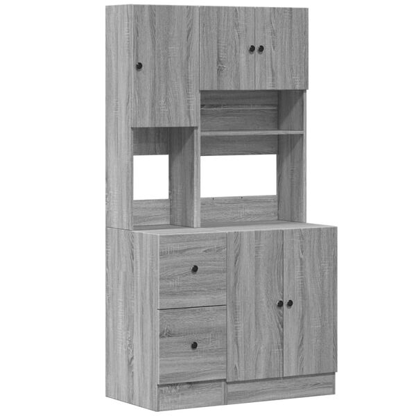 vidaXL Kitchen Cabinet Gray Sonoma 37.4"x19.7"x70.9" Engineered Wood