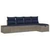 vidaXL Garden Sofa Set with Cushion 5 pcs Grey Poly Rattan