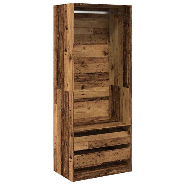 vidaXL Wardrobe Old Wood Engineered Wood Compact Wardrobe Rectangular