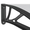 vidaXL Door Canopy Black PC Large Durable Door Canopy Rectangular