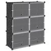 vidaXL Storage Cube Organizer Black Polypropylene 33.3 x 12.4 x 36.8 in