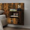 vidaXL Wall-mounted Bedside Cabinet Smoked oak Engineered wood Medium