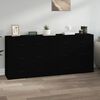vidaXL Sideboard Set of 2 Black Engineered wood Normal Sideboard
