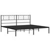 vidaXL Metal Bed Frame without Mattress with Headboard Black 78.7"x78.7"