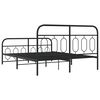 vidaXL Bed Frame Black Steel Full Bed Frame Rectangular Modern