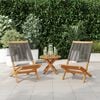 vidaXL Garden Chair Set of 2 Grey Solid Acacia Wood, Polypropylene