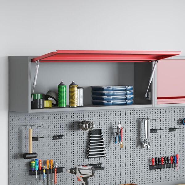 vidaXL Tool Cabinet Red and gray 100 x 25 x 35 cm Powder-coated steel