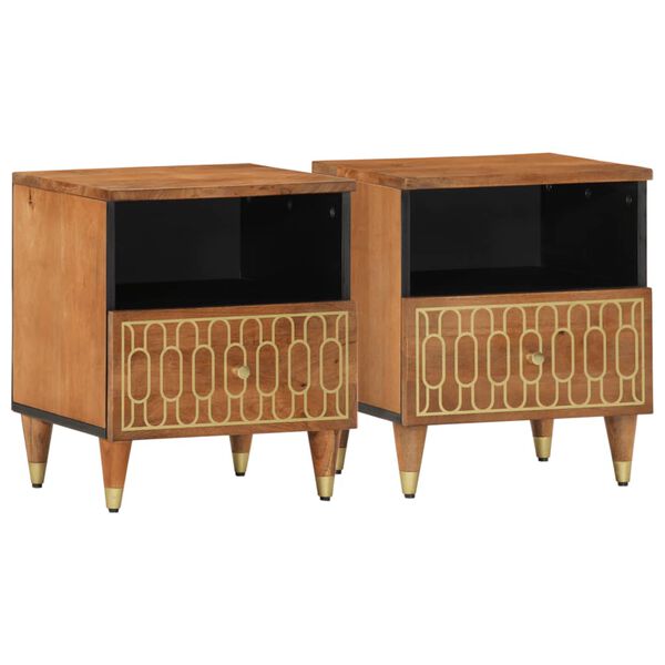 vidaXL Bedside Cabinet Set of 2 Honey Brown