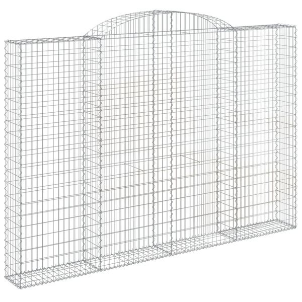 vidaXL Arched Gabion Basket 118.1x11.8x200/220" Galvanised Iron