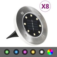 vidaXL Solar Ground Lights 8 pcs LED Lights RGB Color