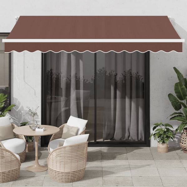 vidaXL Retractable Awning Brown