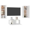 vidaXL TV Cabinet Set of 3 White Engineered wood TV Cabinet