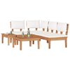 vidaXL Garden Bench Set with Cushion 4 pcs Brown and Cream
