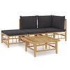 vidaXL Garden Lounge Set Dark Grey, Natural Bamboo