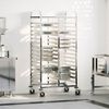vidaXL Tray Trolley with 32 GN Containers 29.5x21.7x64.0" Stainless Steel