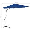 vidaXL Garden Parasol Blue Polyester, Steel Large Rotatable