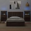 vidaXL Bed Headboard With Cabinet Brown Oak Engineered wood Standard