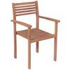 vidaXL Stackable Chair Set of 8 Natural Teak Teak wood Standard