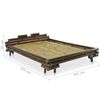 vidaXL Bamboo Bed Dark Brown Bamboo and Natural Rattan 55.1x78.7in Double