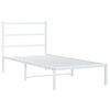 vidaXL Bed Frame White Powder-Coated Steel 90x190 cm Single Bed Frame