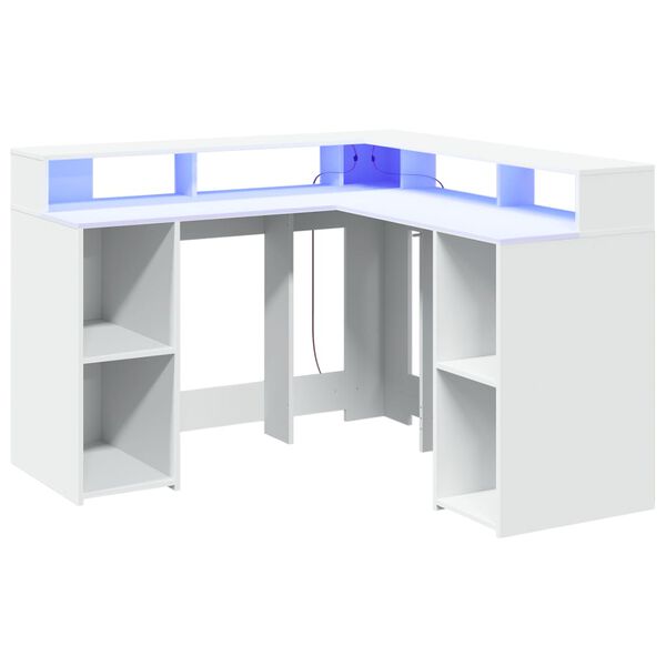 vidaXL Desk White Engineered wood Large Desk Modern Office Desk