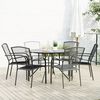 vidaXL Garden Chair Set Anthracite Powder-coated steel Medium Stackable
